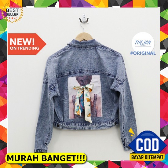 Jaket Jeans Wanita Crop Import Jins Wanita Jacket Jens Kekinian Cewek Terbaru Jket Jen Levis Termura