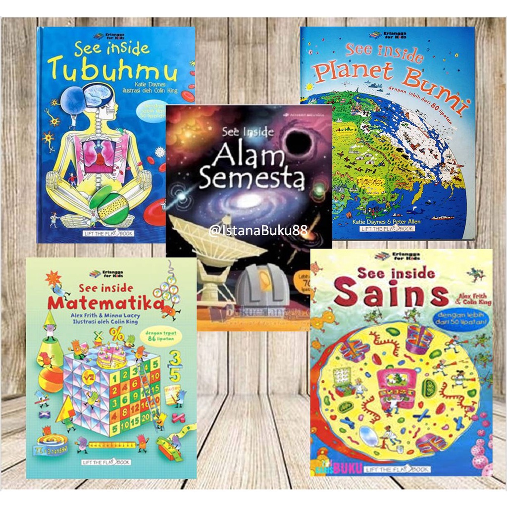 Usborne Lift the flap See Inside Tubuh Sains matematika Erlangga for kids