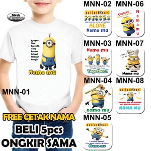 Baju Kaos Anak dan Dewasa Design Minion