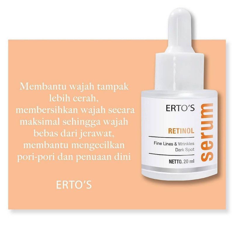 [ORI] SERUM ERTO'S RETINOL Menghilangkan Flek Hitam dan Wajah Kusam dengan ANTI AGING &amp; ANTI OKSIDAN