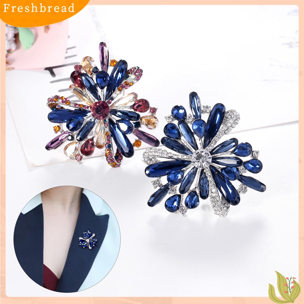 Terlaris Brooch Fashionable Dress-up Colored Flower Rhinestone Inlaid Badges Pin for Celebration