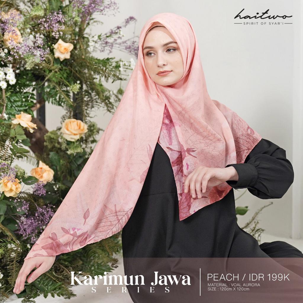 Hai Two Jilbab Segi Empat Motif Karimun Jawa hijab Simple Kekinian Murah Fashion Style