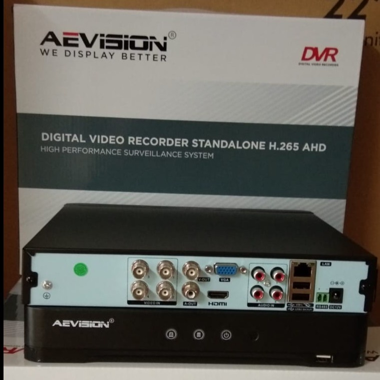 DVR Aevision 4CH 5MP, Resolusi 2560P Full HD, DVR 4 Channel H.265+ Video Compression