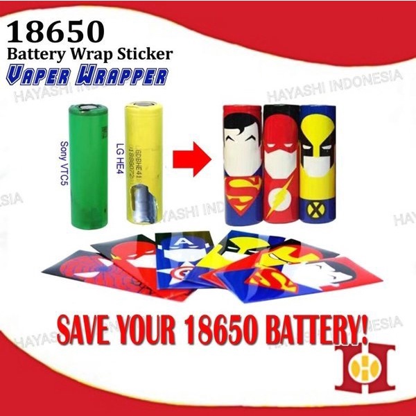 Battery Wrap Sleeve PVC Plastik Cover Baterai Batere Batre ODB 18650 - 10pcs