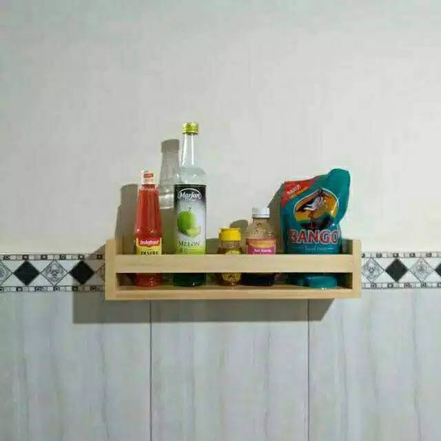 Rak bumbu dapur kayu gantung Rak buku kayu gantung Rak makeup kayu gantung