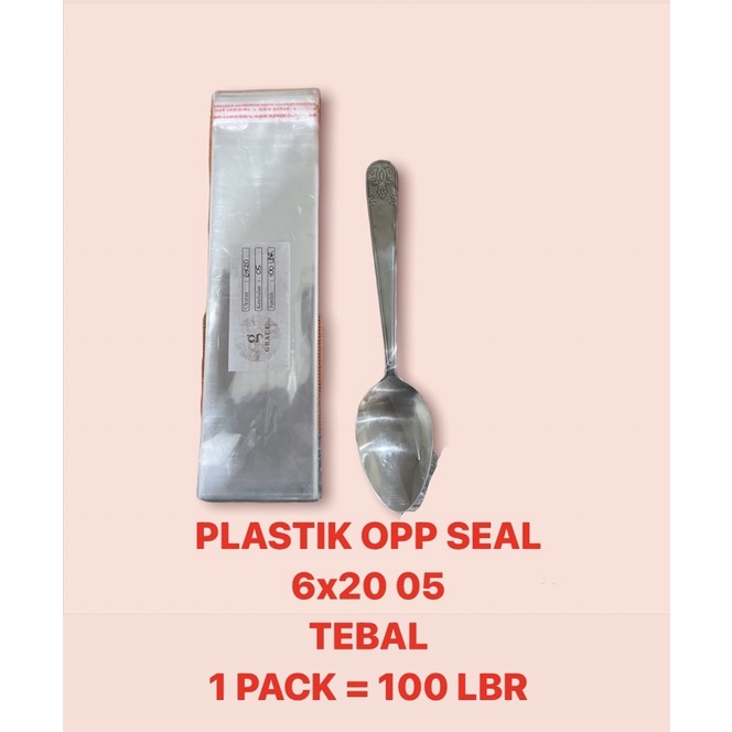 6x20 05 | PLASTIK OPP SEAL 100 LEMBAR PLASTIK SENDOK GARPU