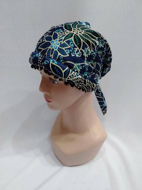 Topi kupluk kerpus ciput batik ibu ibu emak kerpus nenek topi songkok hijab khas Madura kupluk untuk wanita dewasa