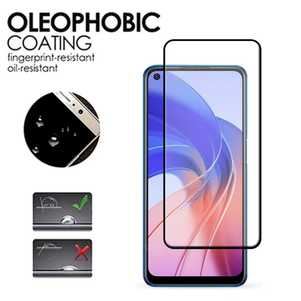 Tempered Glass Oppo A55 4G 2021 Screen Guard Anti Gores Full Screen Protector Handphone Warna