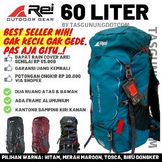 AREI 60 L - 65 Liter RAMELU | Tas Gunung Carrier Rei