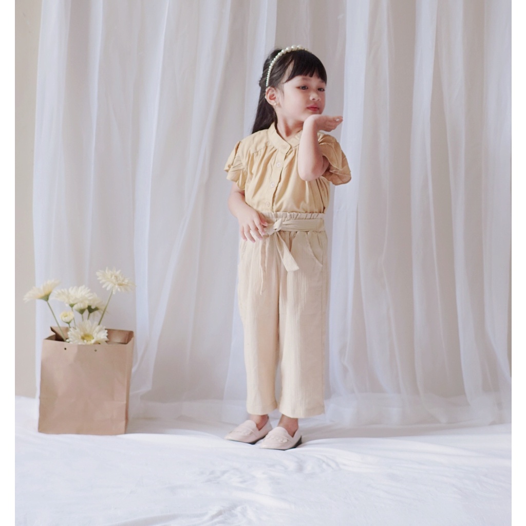 Kulot Anak Katun Linen Cringkle Polos / Kulot Anak Perempuan / Celana Anak Perempuan / Celana Panjang anak Perempuan / KULOT SALUR