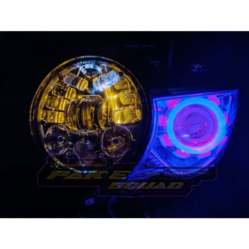 Lampu Tiger Revo pece set lampu daymaker 16 LED + proji lampu Tirev pece lampu Tiger pece