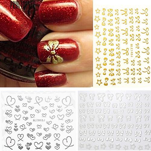3D Ikatan Simpul Jantung Nail Art Tips Dekorasi Studs Sticker DIY Dekorasi Manicure Decals