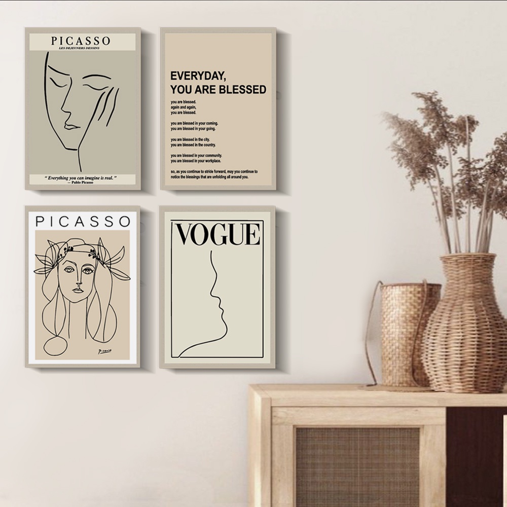 Wall decor Hiasan dinding dekorasi Aesthetic VOGUE MATISSE PICASSO Hiasan ruang tamu