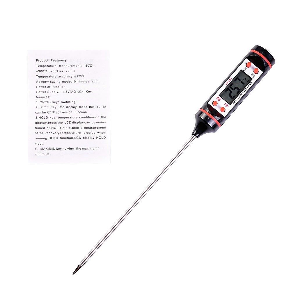 1pc Termometer Digital LCD Bahan Stainless Steel Untuk Memasak Barbecue