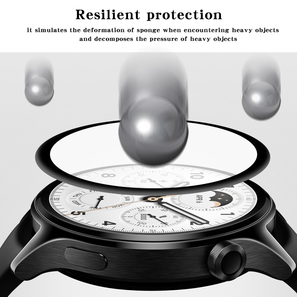 Pelindung Layar Tempered Glass Full Curved HD Anti Sidik Jari Untuk Smartwatch Xiaomi S1 Pro