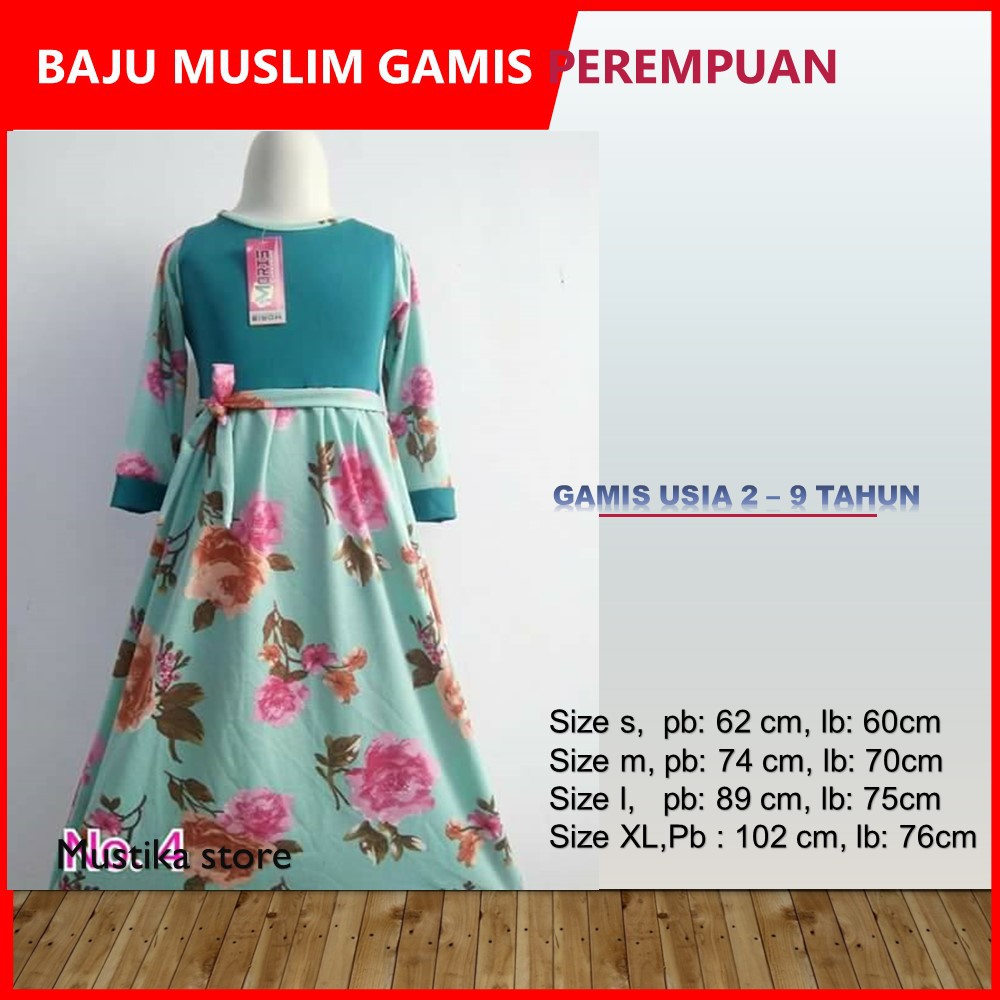 Baju Gamis Anak Terbaru I Baju Muslim Anak Perempuan Lucu Usia Umur