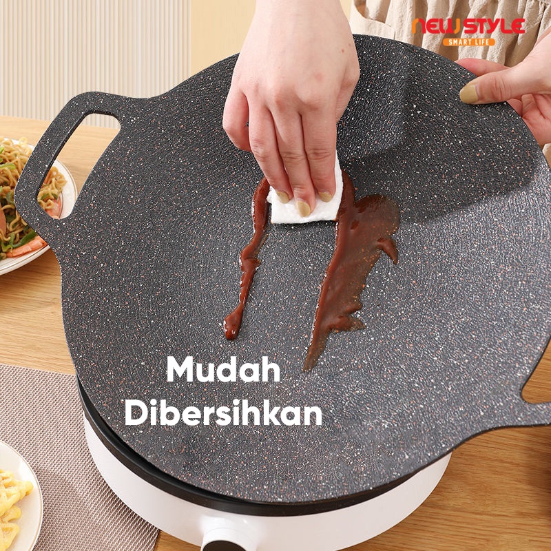 GRILLPLATE 34CM  Panggangan Multi Grill Pan / Wajan Panggang Keramik Panggang Daging Alat Pemanggang Panci BBQ Non-stick