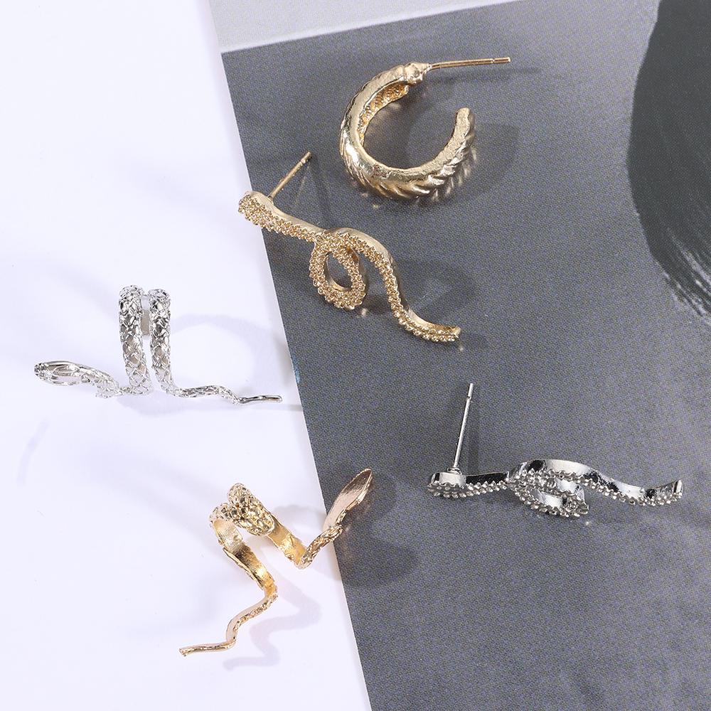 Preva Snake Ear Clip Wanita Pesta Punk Ear Hook Manset Telinga Vintage Ear Drop