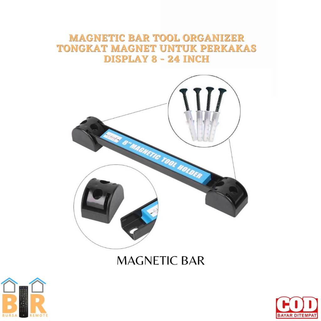 Magnet Untuk Perkakas Display Magnetic BAR Tool Organizer Tongkat  8-24inch