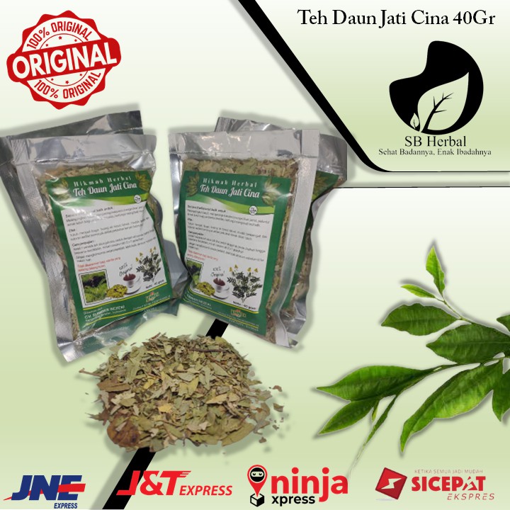 Teh Daun Jati Cina 100% Original 40G Hikmah Obat Diet Pelangsing Badan Detox Tubuh - Pengecil Perut 