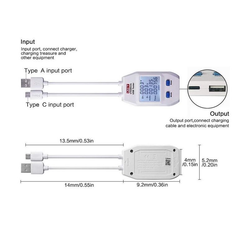 UNI-T UT658DUAL - Portable Dual USB Voltmeter Power Meter Tester