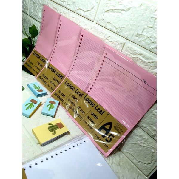 

loose leaf pink Refill isi binder
