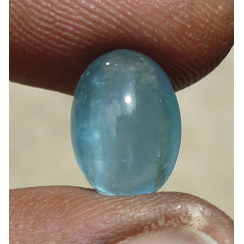 Oval Cabochon 5.04Ct Natural Untreated Sky Blue AQUAMARINE Cat's Eye, Good Color AQ011