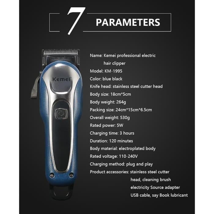 Naya / Kemei Km-1995 Men'S Haircutters Professional Hair Clippers Electric