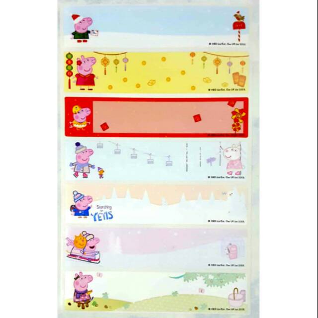 

Label nama anti air sticker waterproof Peppa Pig Special Holiday Ori