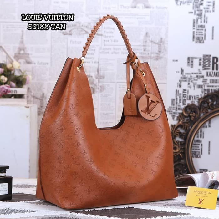 LV Shoulder Leather Bag | Tas Wanita - Tan