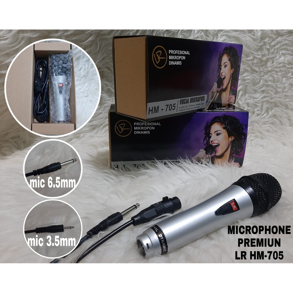 MICROPHONE HM705 / mic karaoke / mic speaker / mic besi kabel