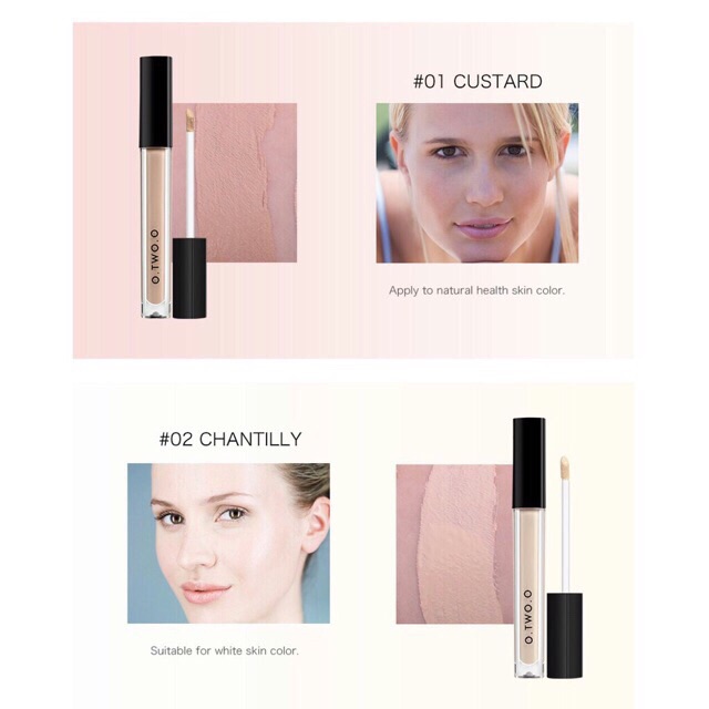 O.TWO.O Liquid Concealer 4 Color Waterproof