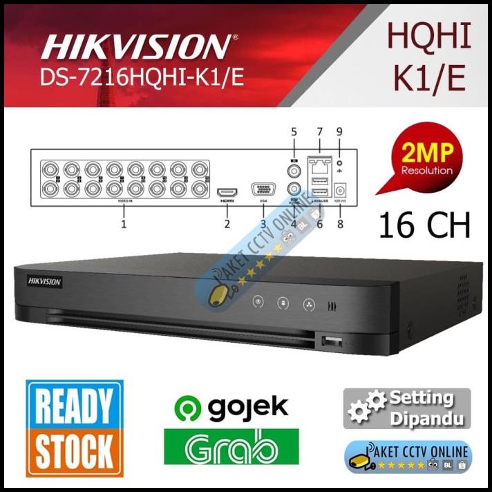 Dvr Hikvision Ds-7216Hqhi-K1/E 16 Channel 16Ch Ds-7216Hqhi-K1 2Mp 4Mp