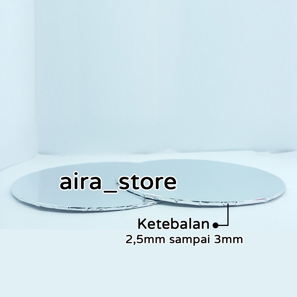 Tatakan Kue Tar Bulat Silver - 22 x 22 cm