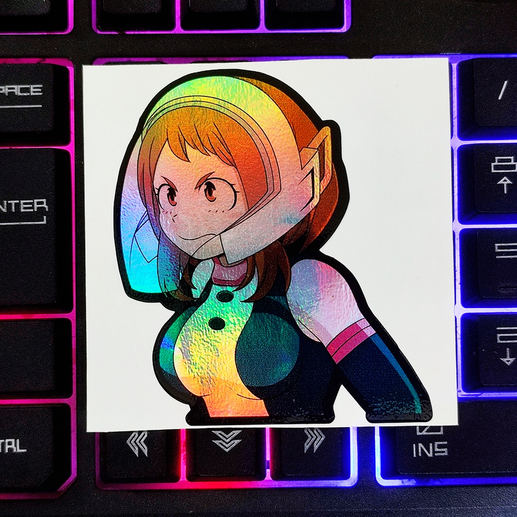 STICKER STIKER HOLOGRAM ANIME - URARAKA BOKU NO HERO AKADEMIA  - STIKER ANIME HOLOGRAM