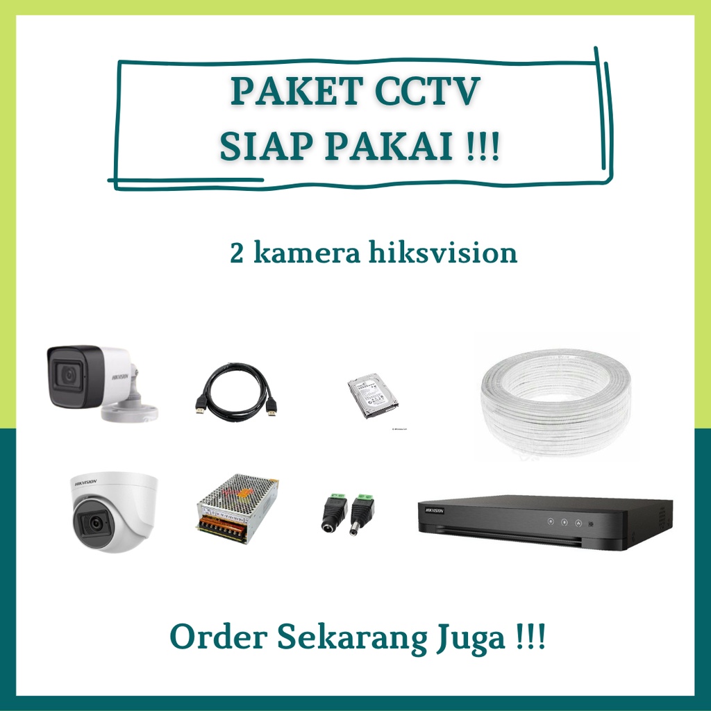 PAKET CCTV HIKVISION 2 KAMERA. CCTV JABODETABEK CCTV INDOOR