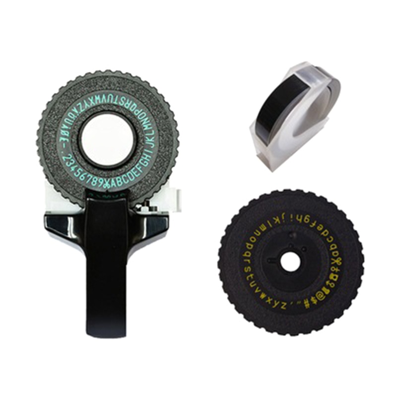 Zzz Motex E101 Tape Emboss 3D Print Manual Dengan 2 Roda Ukuran 2M / 6.6ft