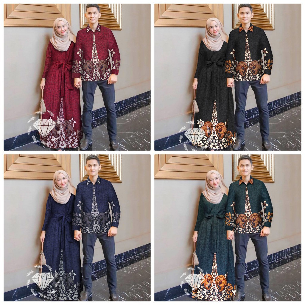 Butik Aye aop d gamis batik couple cp sanjay najwa SHIHAB / pakaian muslim pasangan