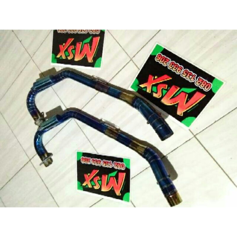 pipa leher knalpot bluemoon power boom Tiger Mega pro GL pro CB clasik