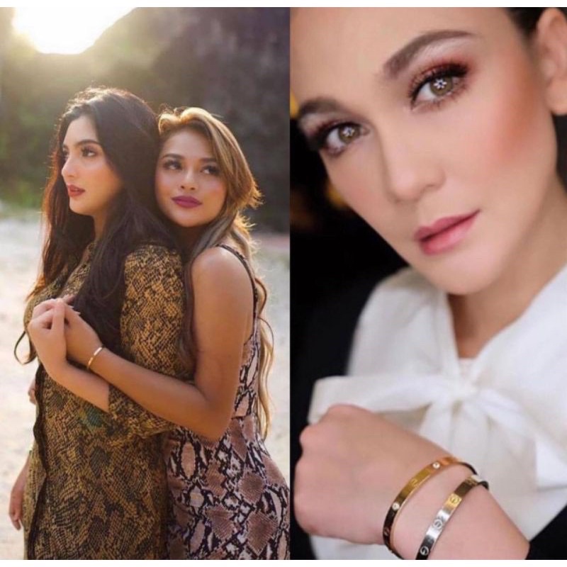 gelang seleb crtie emboss cetak merek timbul kode 750k super premium  100k only gk akan karat jamin 