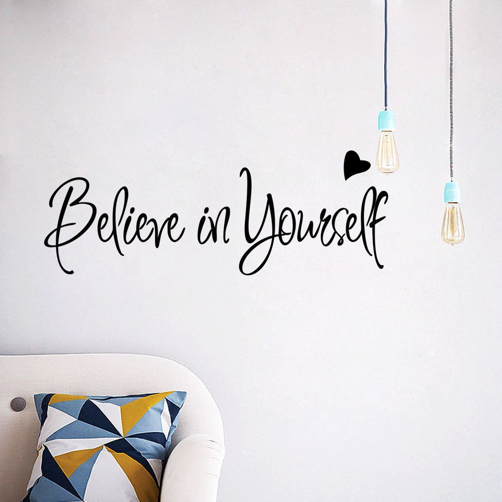 MOGYMOGY STC002 Sticker Dinding Kata Quote  Believe In Yourself Wall Sticker