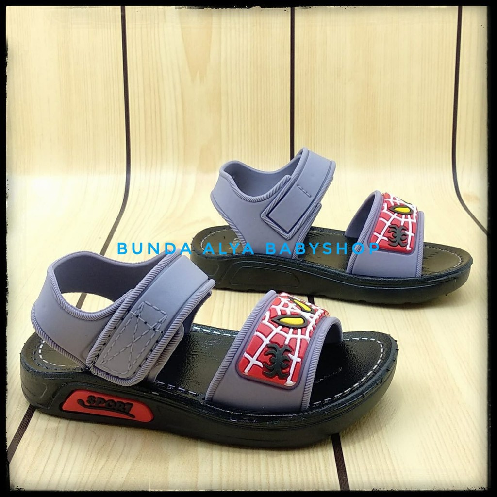 Sandal Anak Laki Laki IMPORT Usia 1 2 3 4 Tahun Kartun  - Sendal Anak Cewek Cowok Elastis Size 20 - 30 Karet Anti Licin