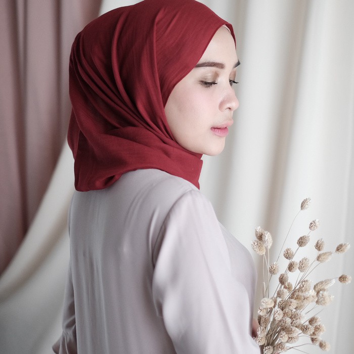 Instant scarf voile maroon