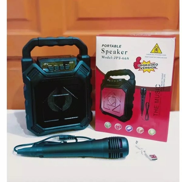 Speaker Bluetooth Portable JPJ-668 FREE Mic Karaoke Speaker Bluetooth Aktif JPJ-668