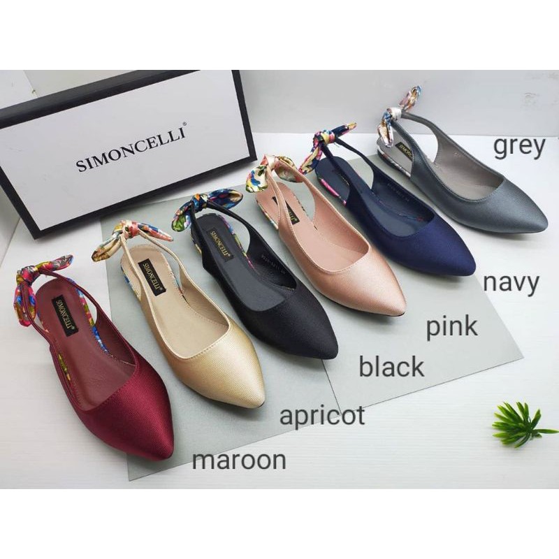 Simoncelli/ Sepatu tali belakang lepes wanita import/ Sepatu lepes/ tali belakang