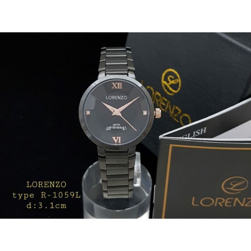 Jam tangan wanita Lorenzo R1059L rantai cewek original d:3.1cm include box