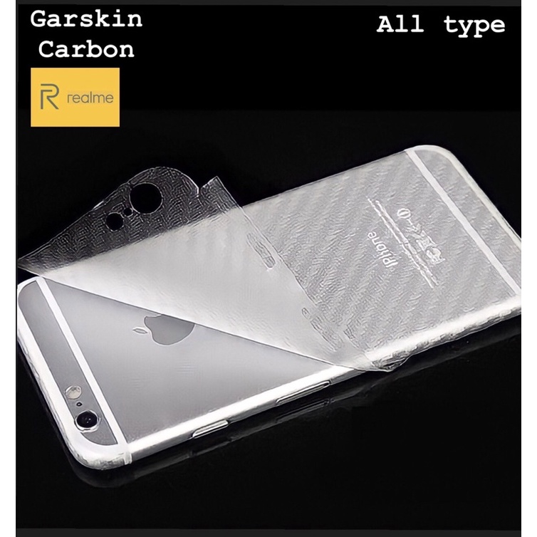 Garskin Skin Carbon Hydrogel Anti Gores Belakang Hp REALME 5 5I REALME 6 REALNE 7 7I 7 PRO REALME 8 8 PRO C3 C11 C12 C21 C21Y C25 realme 5pro 9 pro+ 9 pro GT 2 pro c35 50a prime c33 c55 c53