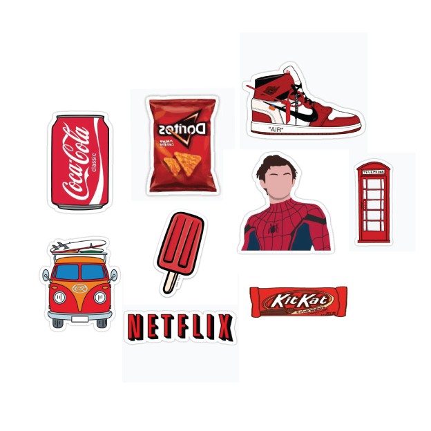

aesthetic sticker / Sticker Tumblr / Stiker Pack Aesthetic / Stiker Hp Laptop - ( Red series )