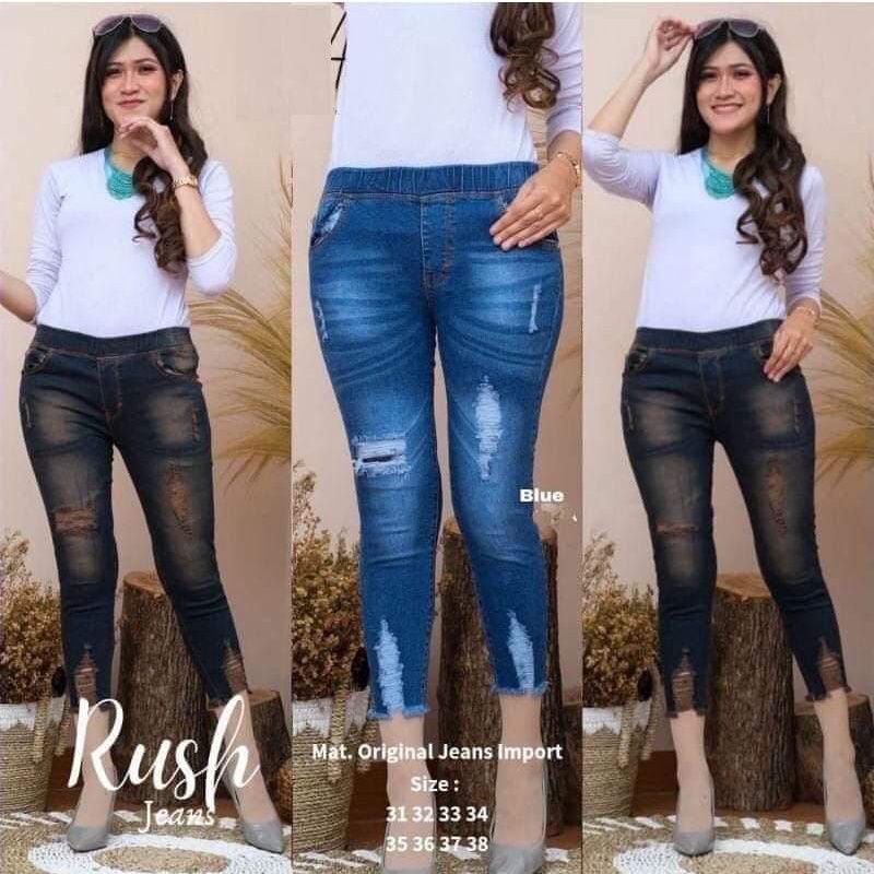 KHAYSA PANTS/RUSH PANTS /JEANS CEWEK SOBEK TDK TEMBUS/JEANS CEWEK SOBEK/JEANS CEWEK PINGGANG KARET