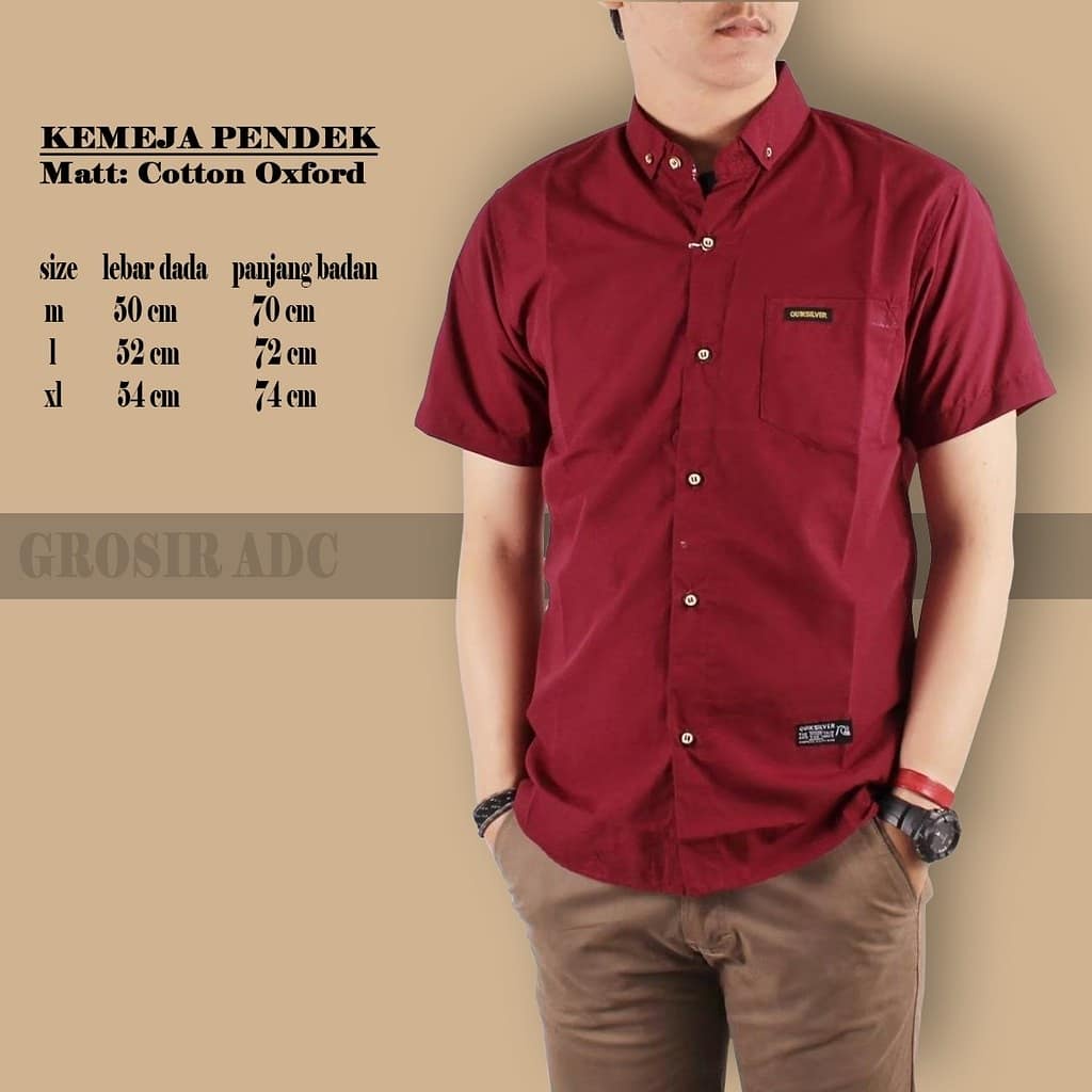 KEMEJA POLOS PRIA LENGAN PENDEK KATUN PREMIUM QUALITY